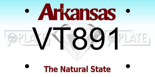 VT891 Arkansas License Plate