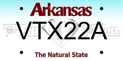 VTX22A Arkansas License Plate