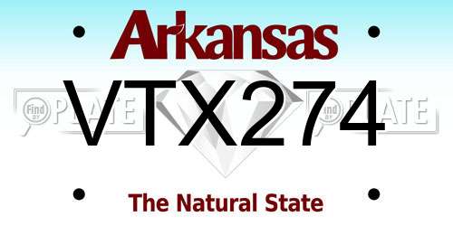 VTX274 Arkansas License Plate