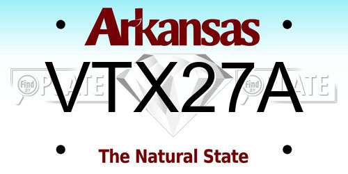 VTX27A Arkansas License Plate