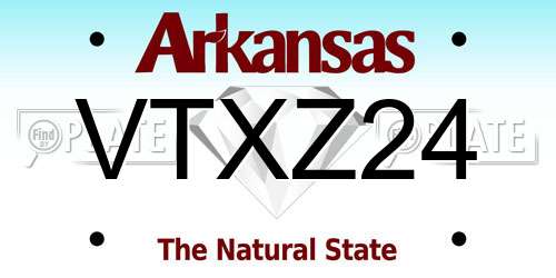 VTXZ24 Arkansas License Plate