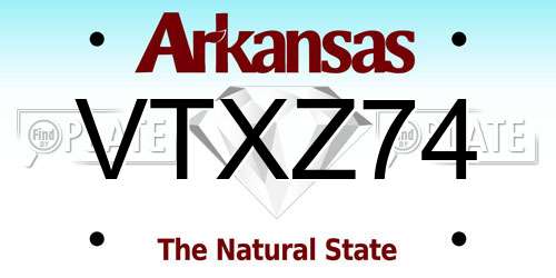 VTXZ74 Arkansas License Plate