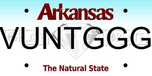VUNTGGG Arkansas License Plate