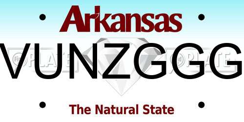 VUNZGGG Arkansas License Plate