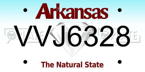 VVJ6328 Arkansas License Plate