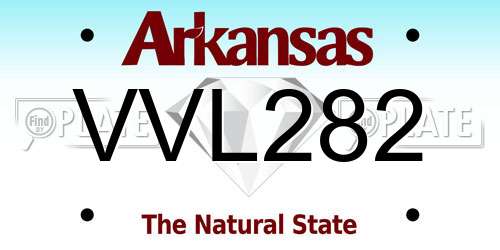 VVL282 Arkansas License Plate