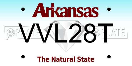 VVL28T Arkansas License Plate