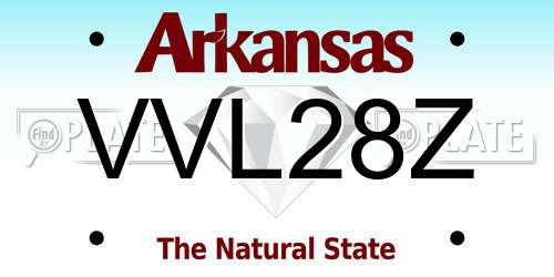 VVL28Z Arkansas License Plate
