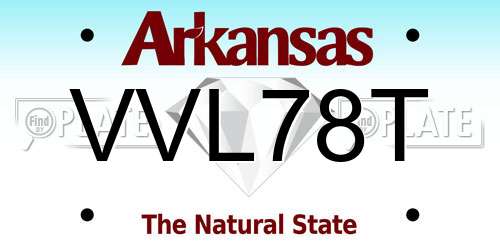 VVL78T Arkansas License Plate