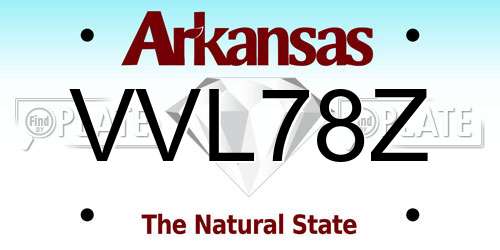 VVL78Z Arkansas License Plate