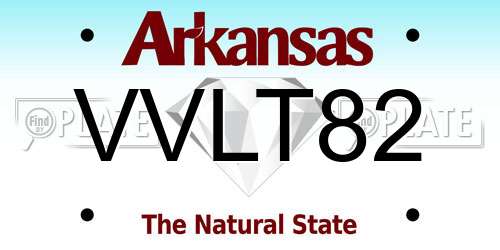 VVLT82 Arkansas License Plate