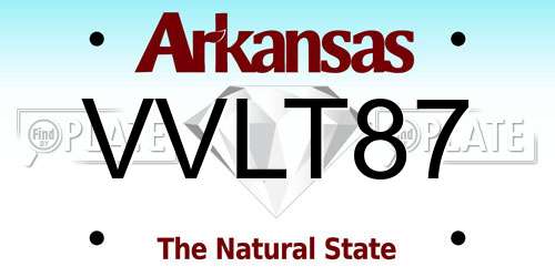 VVLT87 Arkansas License Plate