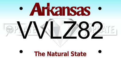 VVLZ82 Arkansas License Plate