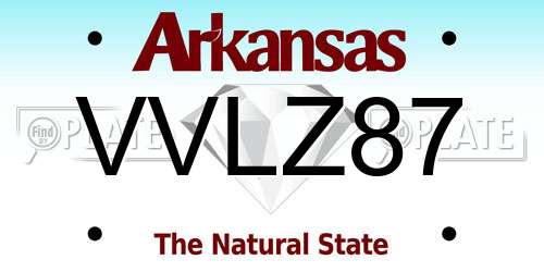 VVLZ87 Arkansas License Plate