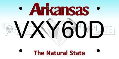 VXY60D Arkansas License Plate