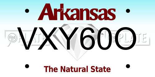 VXY60O Arkansas License Plate