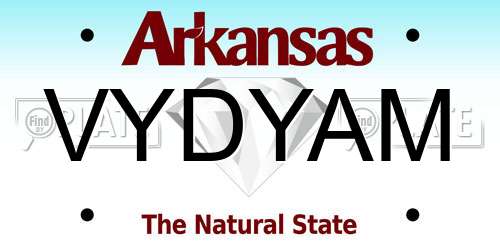 VYDYAM Arkansas License Plate