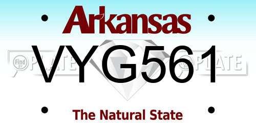 VYG561 Arkansas License Plate