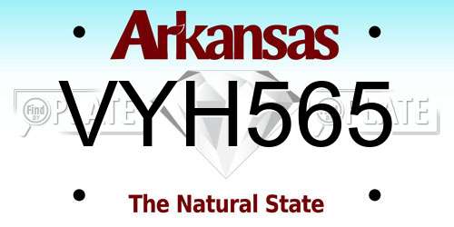 VYH565 Arkansas License Plate