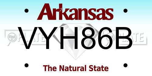 VYH86B Arkansas License Plate