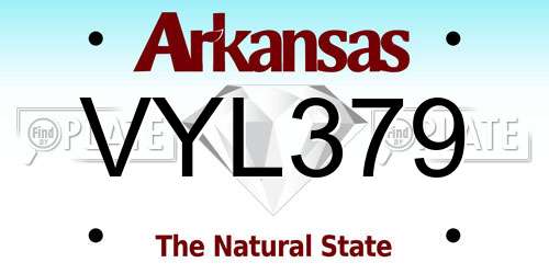 VYL379 Arkansas License Plate