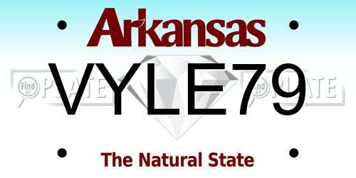 VYLE79 Arkansas License Plate