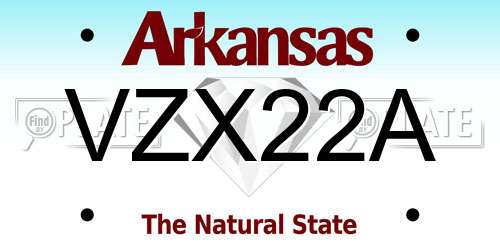VZX22A Arkansas License Plate