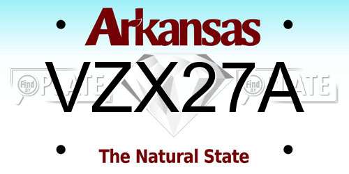 VZX27A Arkansas License Plate