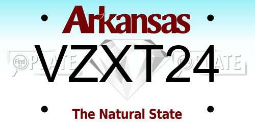 VZXT24 Arkansas License Plate