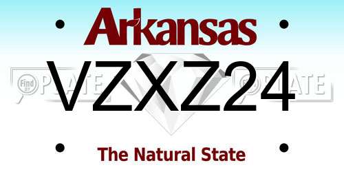VZXZ24 Arkansas License Plate