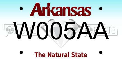 W005AA Arkansas License Plate