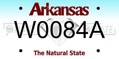 W0084A Arkansas License Plate