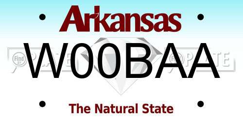 W00BAA Arkansas License Plate
