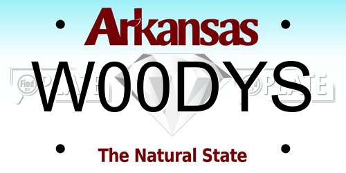 W00DYS Arkansas License Plate