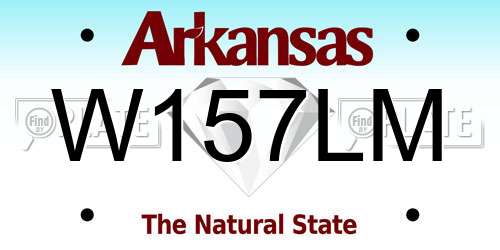 W157LM Arkansas License Plate