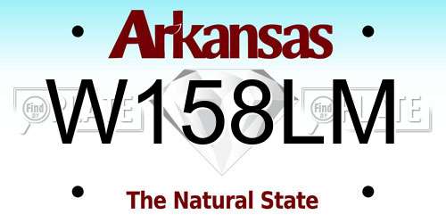 W158LM Arkansas License Plate