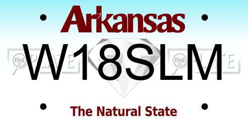 W18SLM Arkansas License Plate