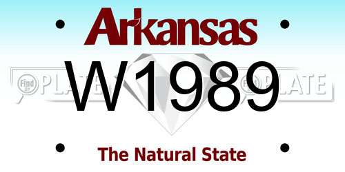 W1989 Arkansas License Plate