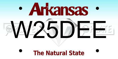W25DEE Arkansas License Plate