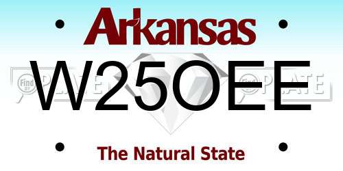 W25OEE Arkansas License Plate