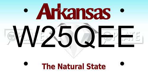 W25QEE Arkansas License Plate