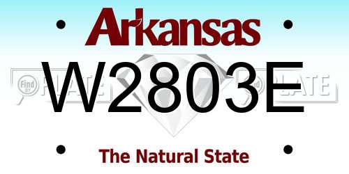 W2803E Arkansas License Plate