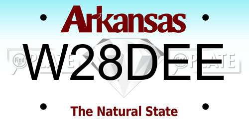 W28DEE Arkansas License Plate