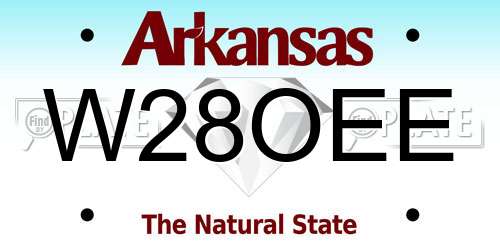 W28OEE Arkansas License Plate