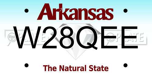 W28QEE Arkansas License Plate