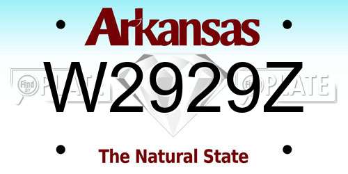 W2929Z Arkansas License Plate