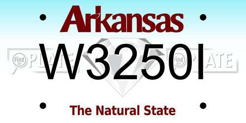 W3250I Arkansas License Plate
