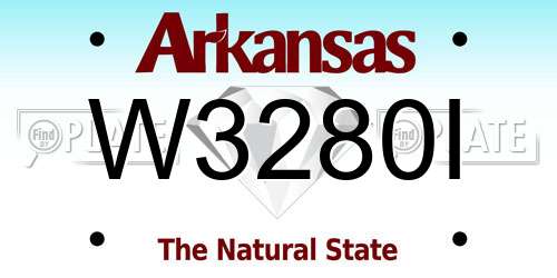 W3280I Arkansas License Plate
