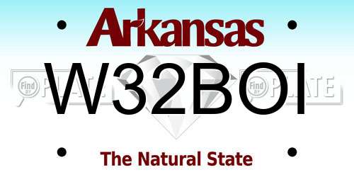 W32BOI Arkansas License Plate