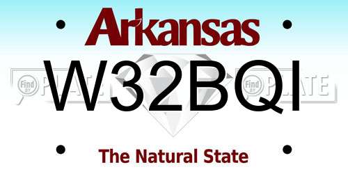W32BQI Arkansas License Plate